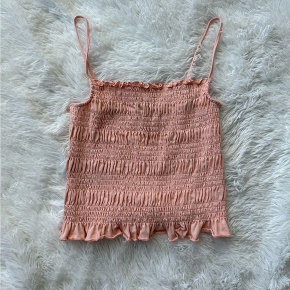 NWOT BCBGeneration Peach Smocked Camisole - Picture 1 of 4